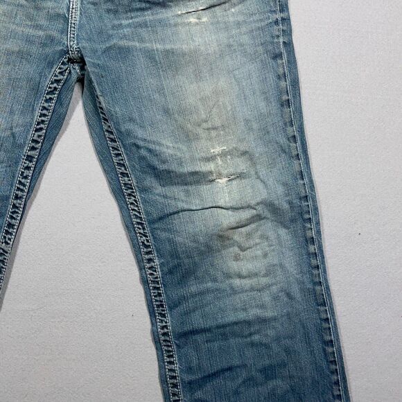 BKE Buckle Jeans Men 34R Tyler Straight Leg Destroyed Distressed Stretch‎ Denim - Picture 6 of 15